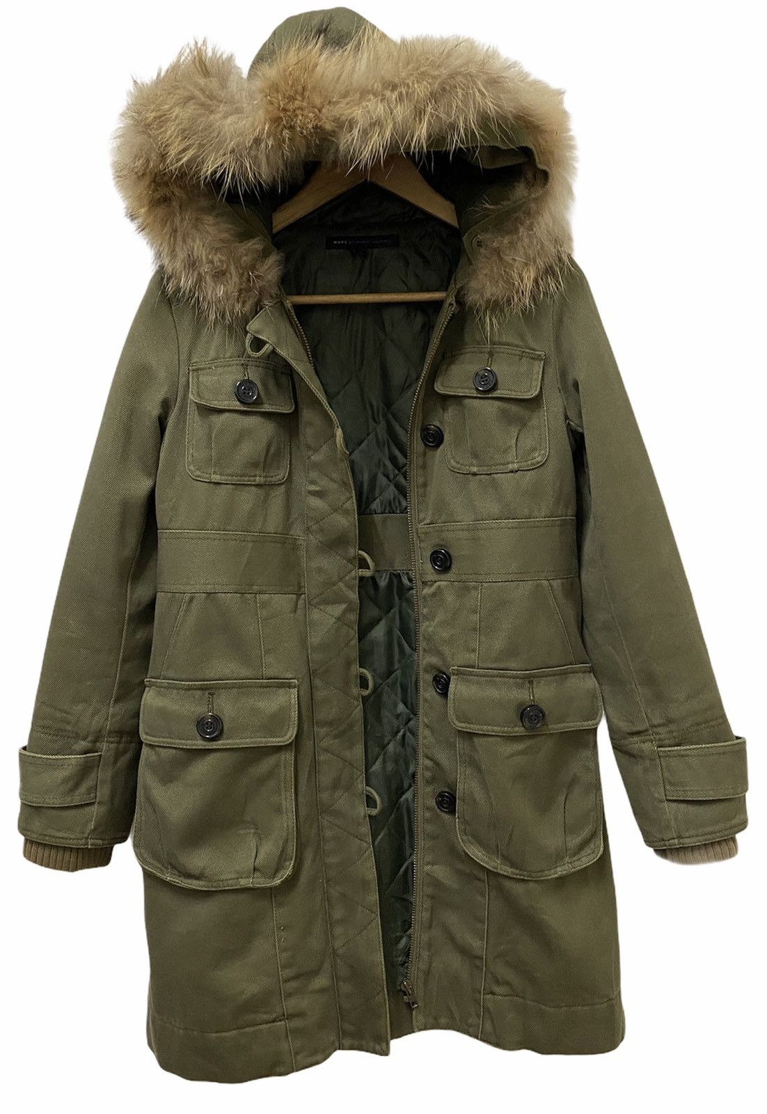 Designer × Marc Jacobs Marc Jacobs Faux Fur Multi Pocket Fishtail Parka Jacket Size US S / EU 44-46 / 1 - 2 Thumbnail