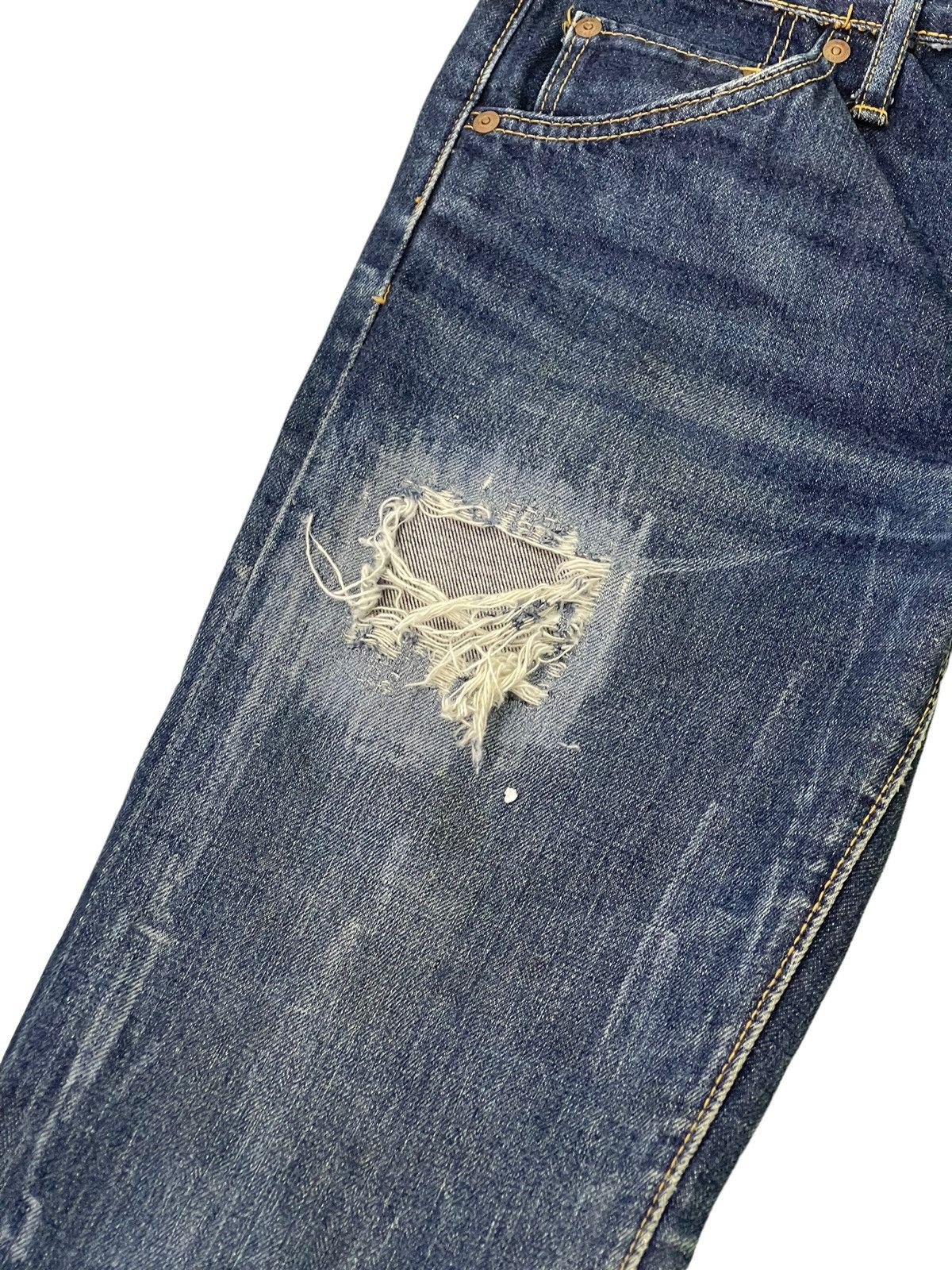 Japanese Brand Flare Jeans Vtg Big John Distress Denim Boot Cut 5🟦2 Size US 29 - 8 Thumbnail