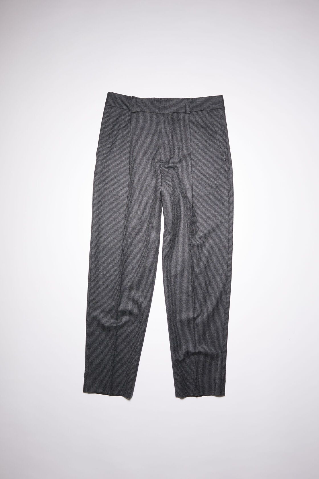 image of Acne Studios Pinstriped Trousers in Grey, Men's (Size 30)