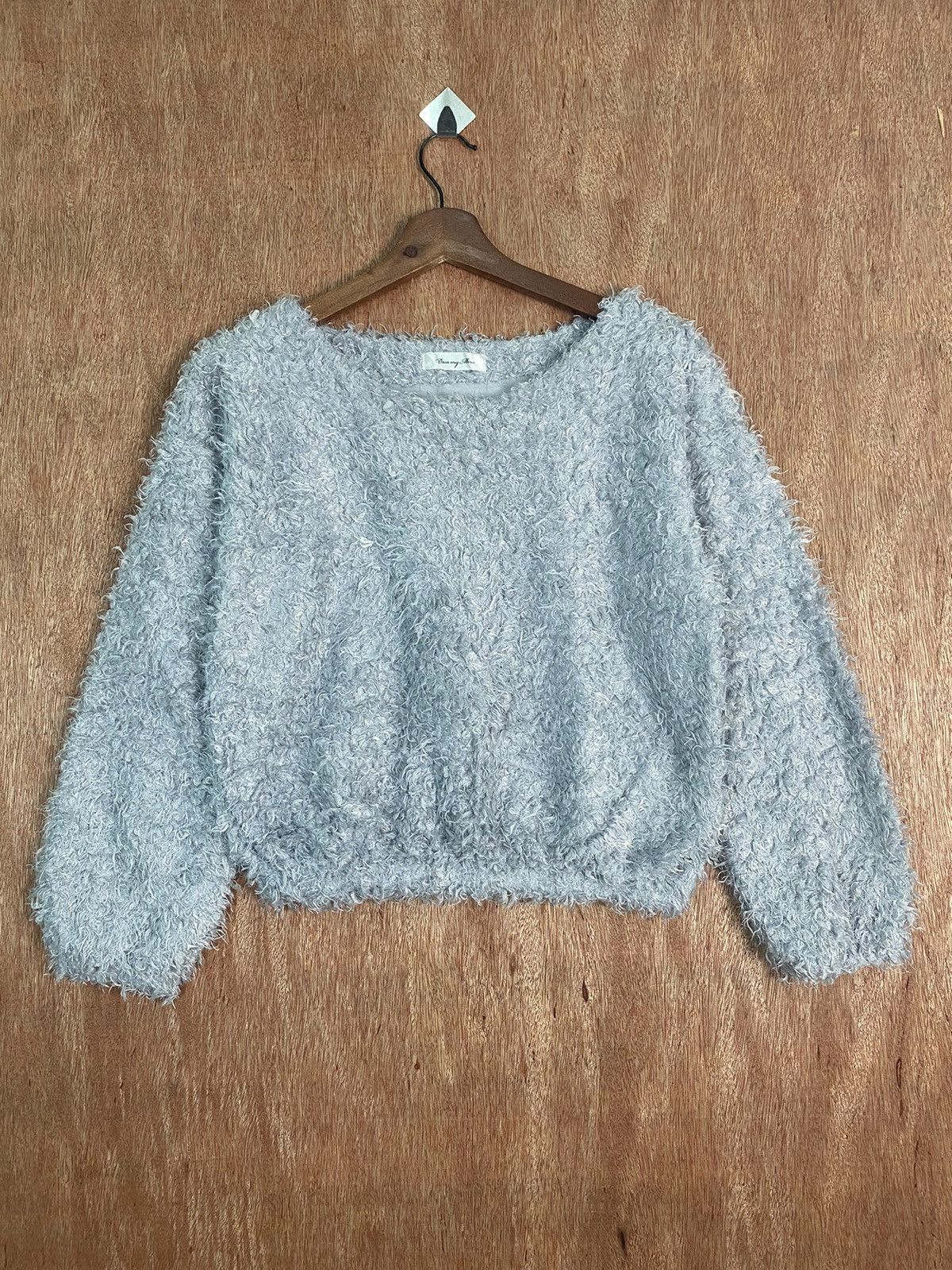 Homespun Knitwear × Japanese Brand DL Dreamy Minx Grey Shag Shaggy Fur Mohair Knitwear #B628 Size S / US 4 / IT 40 - 1 Thumbnail