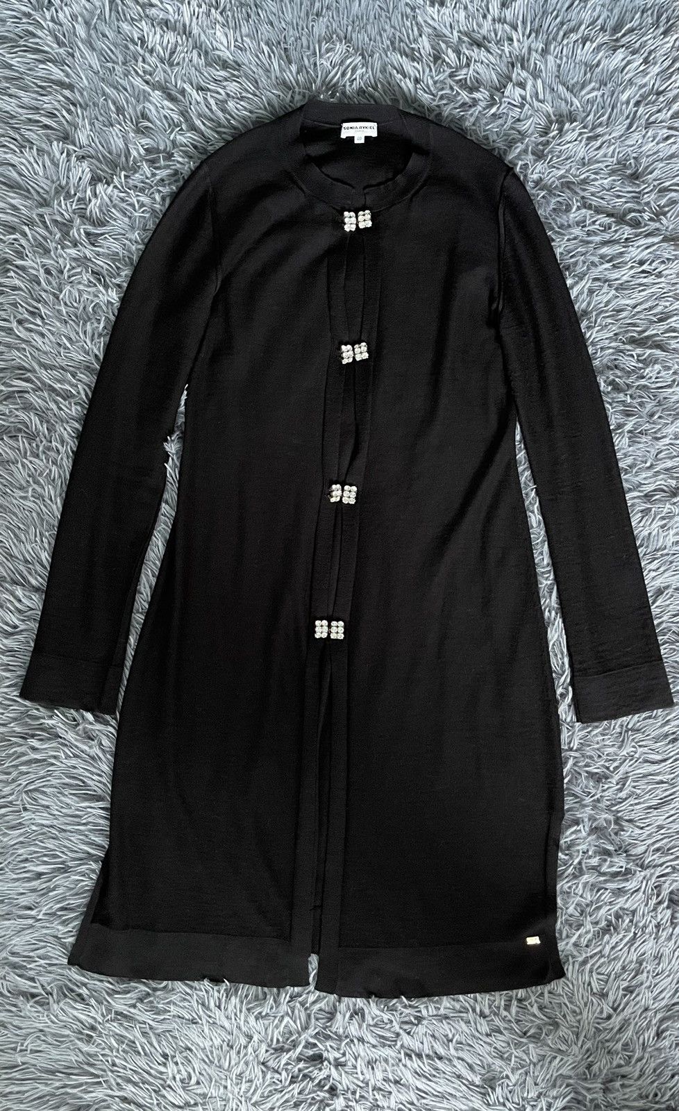 Sonia Rykiel × Vintage Sonia Rykiel 90s vintage wool cardigan with shining buttons Size S / US 4 / IT 40 - 1 Thumbnail