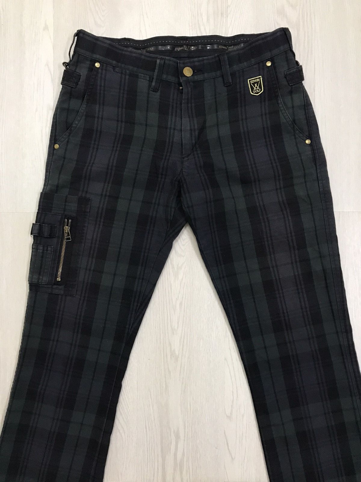 Edwin × Japanese Brand × Vintage Vintage Edwin Cargo Pants Plaid Bootcut Pants Size US 30 / EU 46 - 3 Thumbnail
