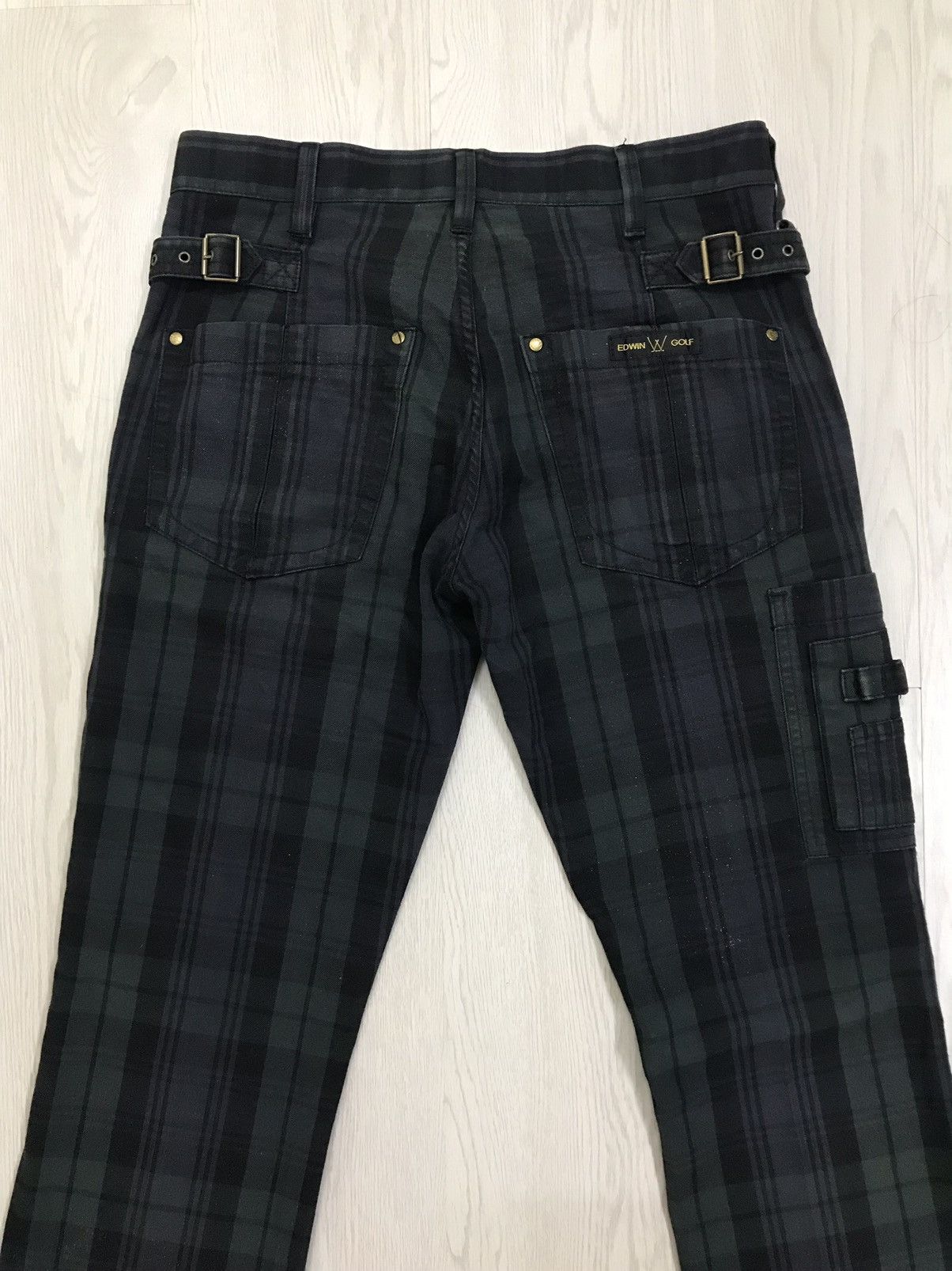 Edwin × Japanese Brand × Vintage Vintage Edwin Cargo Pants Plaid Bootcut Pants Size US 30 / EU 46 - 8 Thumbnail