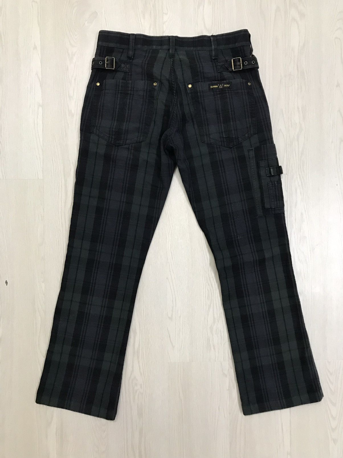 Edwin × Japanese Brand × Vintage Vintage Edwin Cargo Pants Plaid Bootcut Pants Size US 30 / EU 46 - 2 Thumbnail