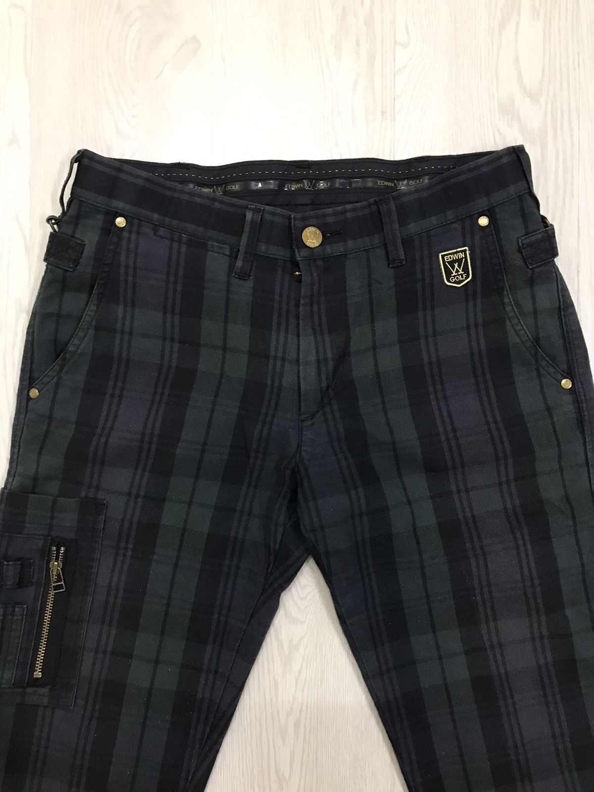 Edwin × Japanese Brand × Vintage Vintage Edwin Cargo Pants Plaid Bootcut Pants Size US 30 / EU 46 - 4 Thumbnail
