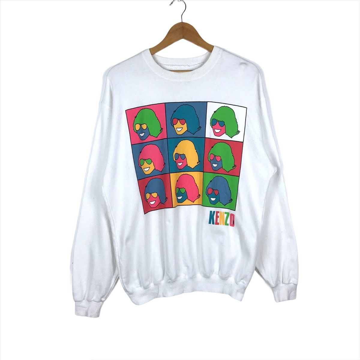 image of Kenzo Jeans Kenzo Takada Jumper Pullover Sweatshirt in White, Men's (Size Large)