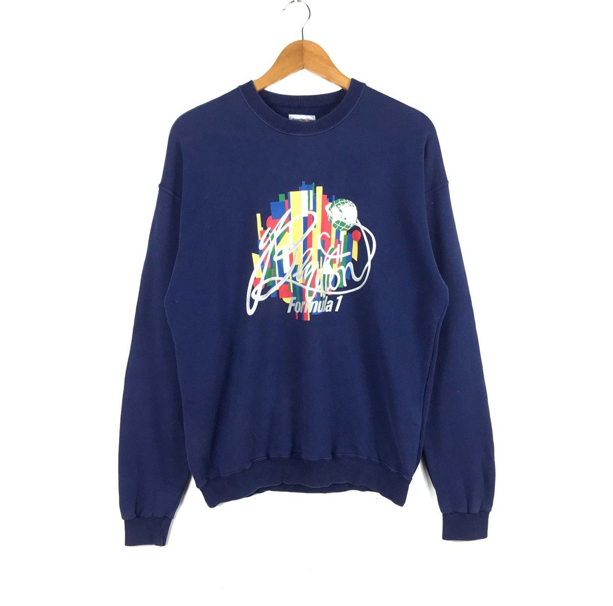 Benetton vintage benneton big logo jumper pullover sweatshirt Size US L / EU 52-54 / 3 - 1 Thumbnail