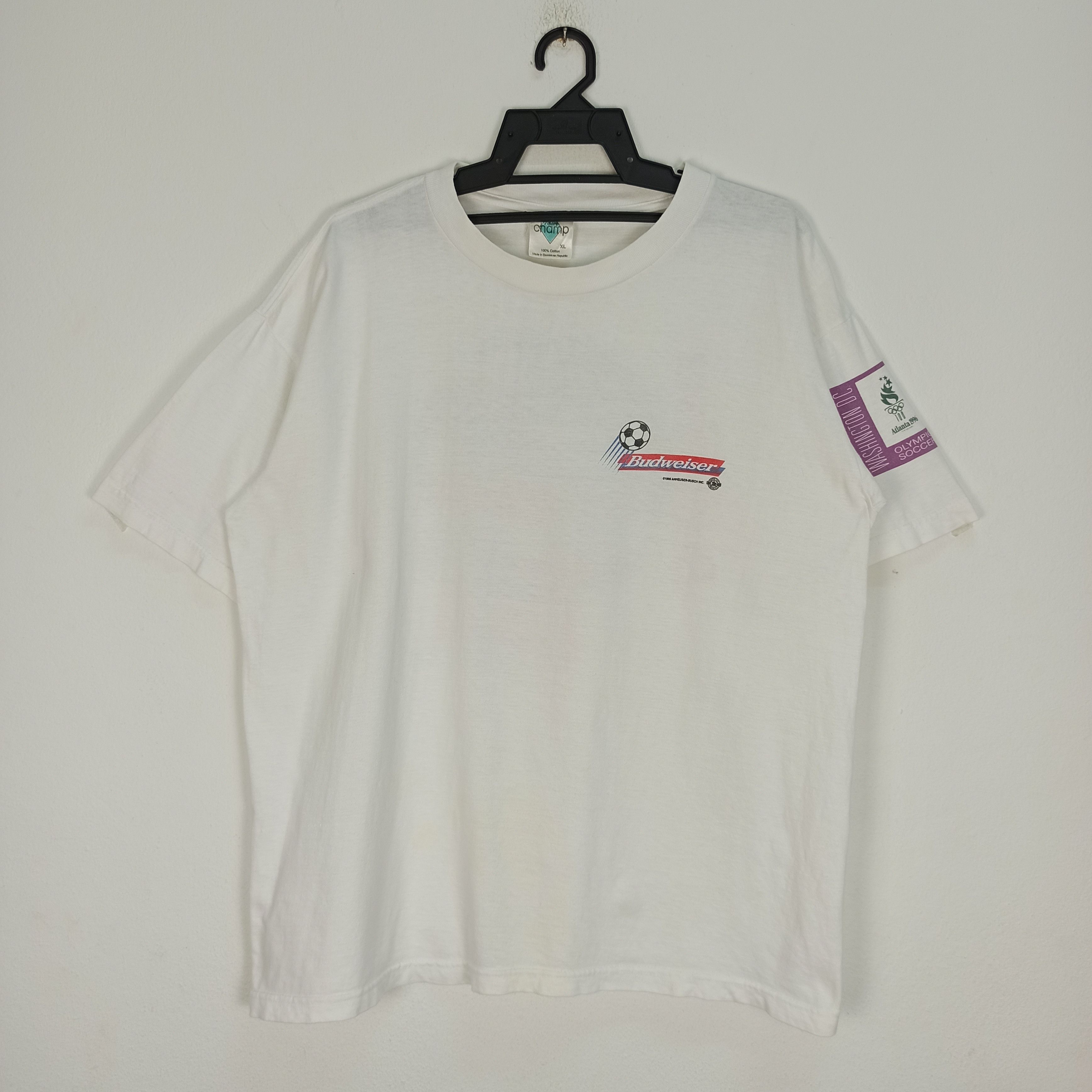 Budweiser Vintage 90s Olympic Soccer Atlanta 1996 Budweiser Tees Size US XL / EU 56 / 4 - 5 Thumbnail