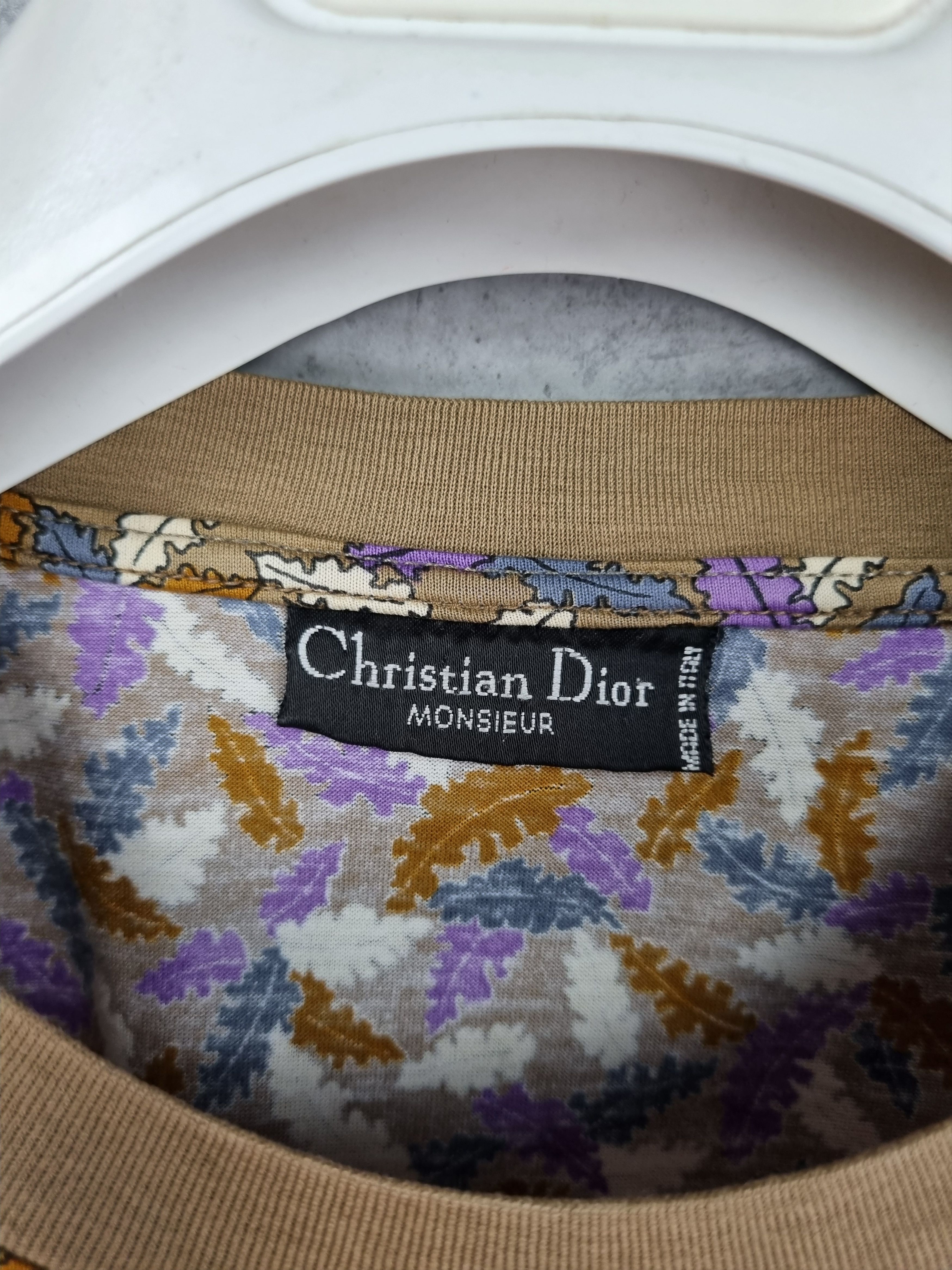 Christian Dior Monsieur × Vintage 🍂 90s Christian Dior Monsieur Leafs All over Print Tee Size US M / EU 48-50 / 2 - 2 Thumbnail