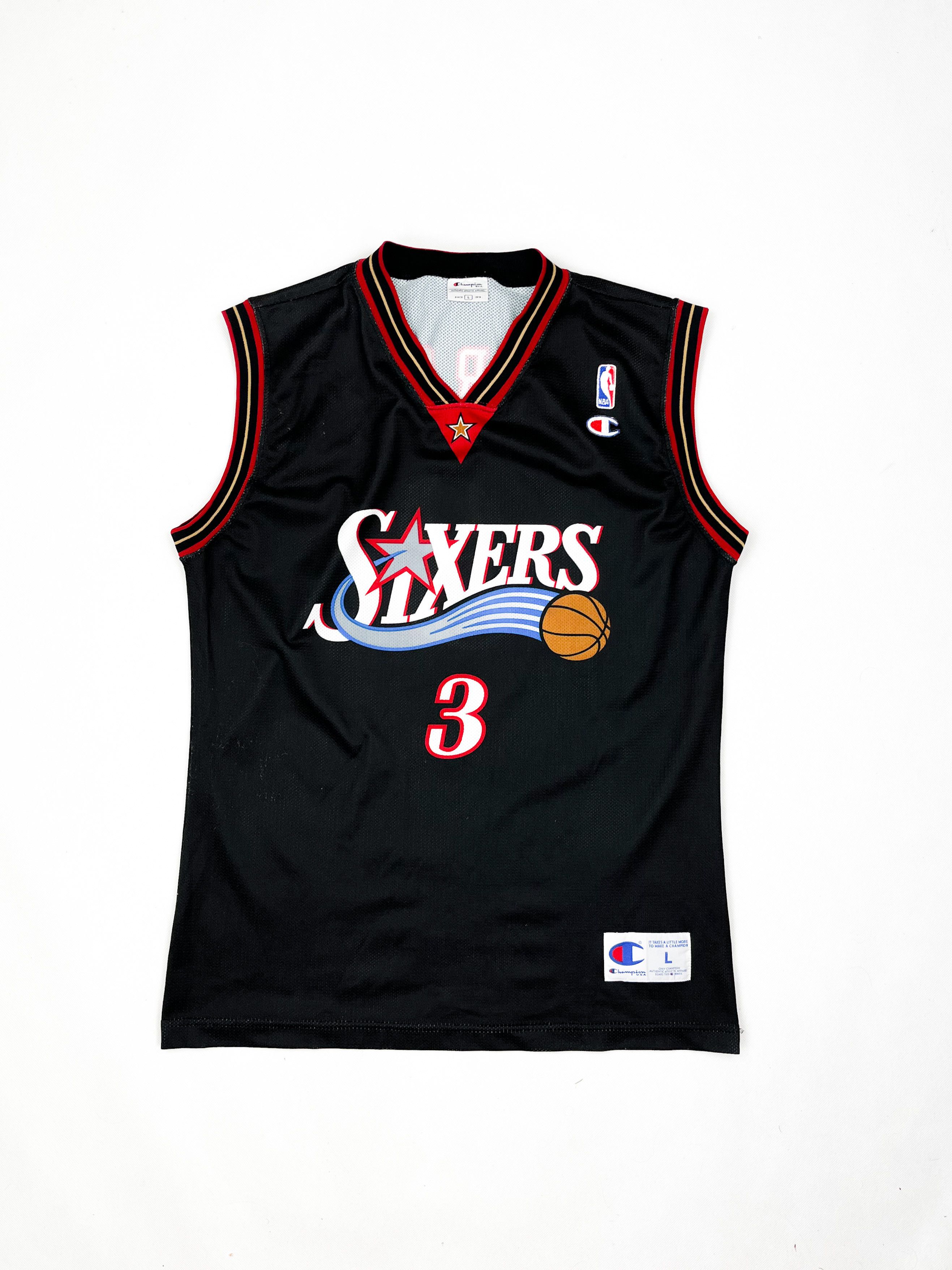 Champion Jersey NBA Sixers iverson champion nba jersey L Grailed