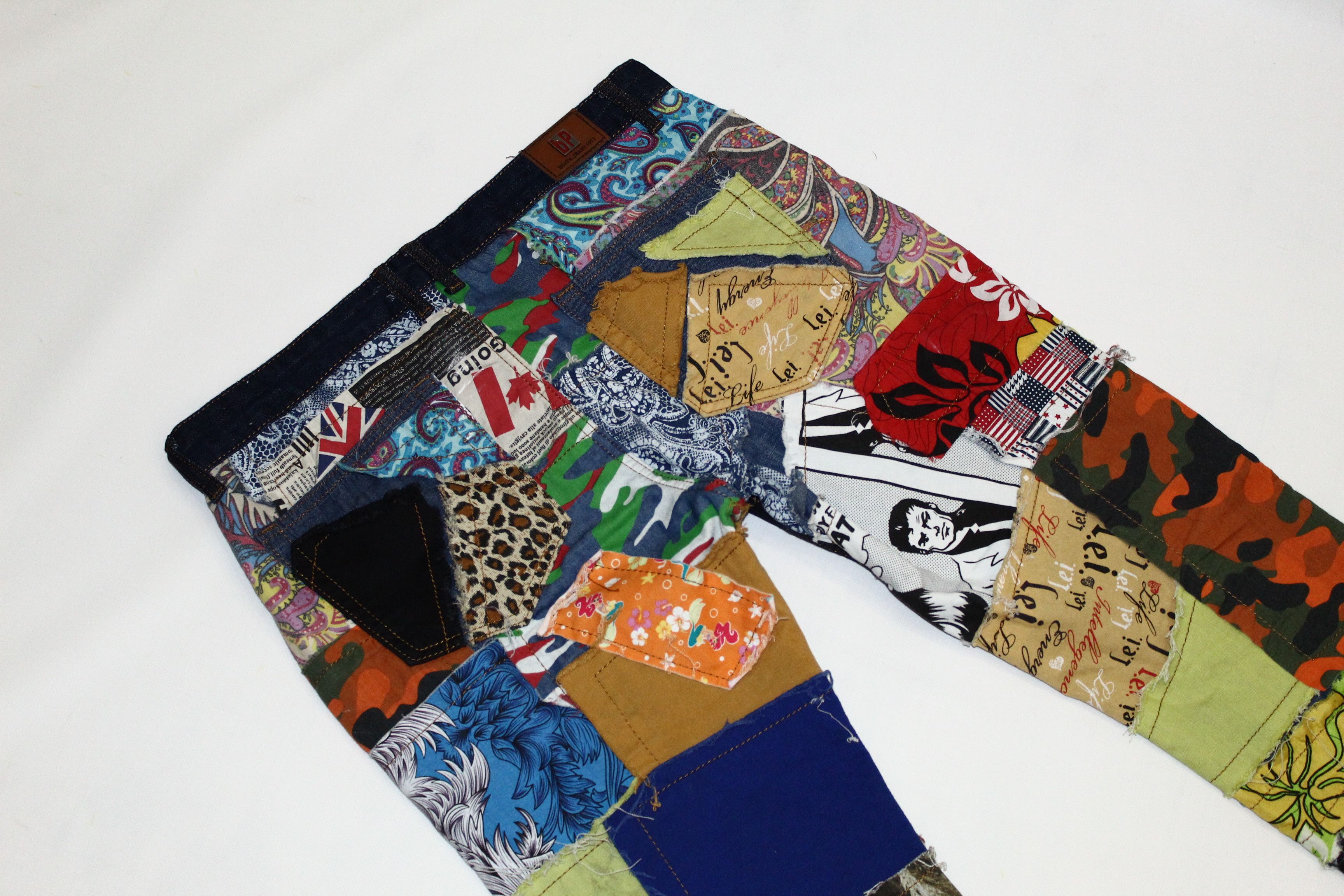 Beauty Beast RARE VTG💥Japanese Patchwork Denim Biepa Jeans 1971 Size US 36 / EU 52 - 7 Thumbnail