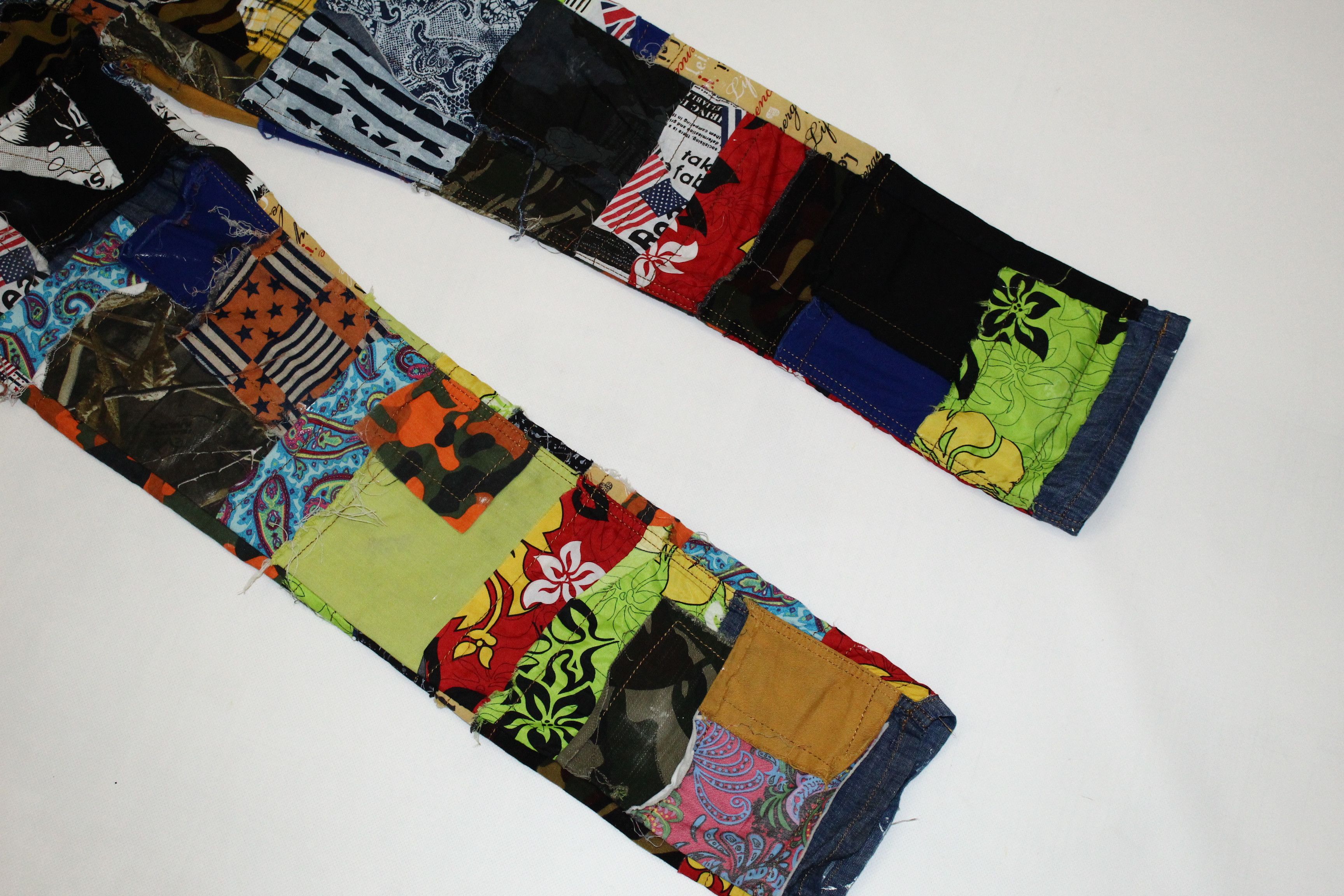 Beauty Beast RARE VTG💥Japanese Patchwork Denim Biepa Jeans 1971 Size US 36 / EU 52 - 5 Thumbnail