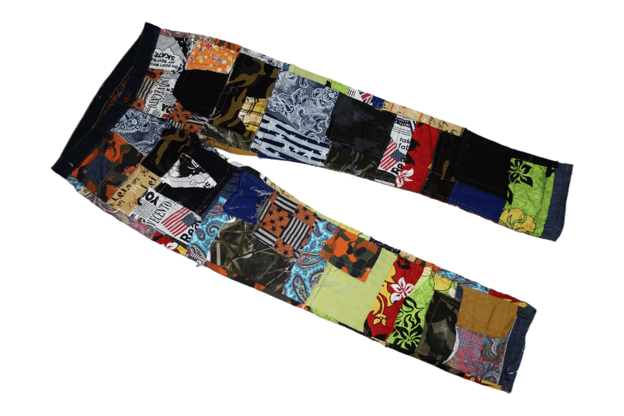 Beauty Beast RARE VTG💥Japanese Patchwork Denim Biepa Jeans 1971 Size US 36 / EU 52 - 3 Thumbnail