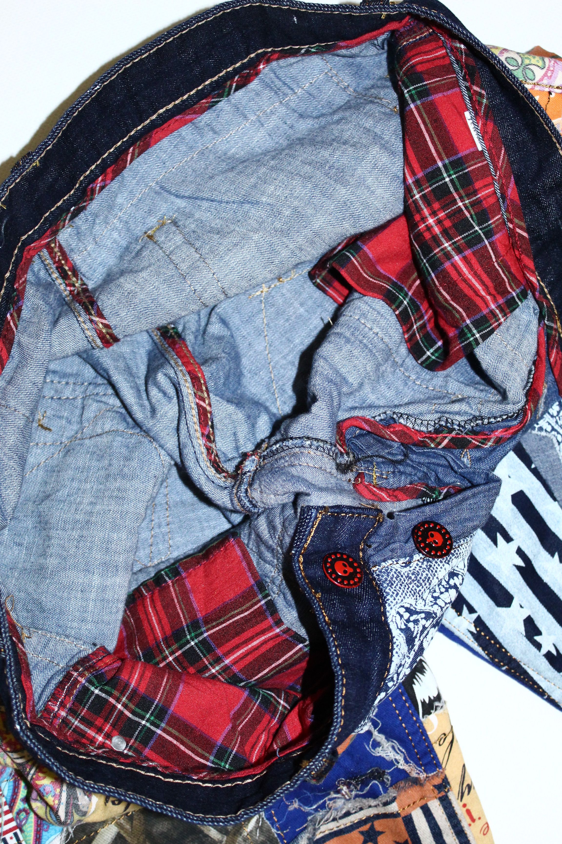 Beauty Beast RARE VTG💥Japanese Patchwork Denim Biepa Jeans 1971 Size US 36 / EU 52 - 6 Thumbnail