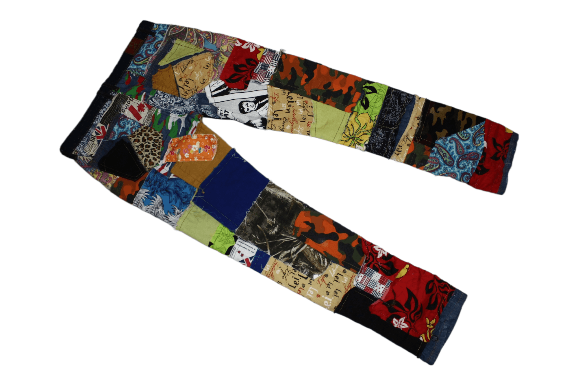 Beauty Beast RARE VTG💥Japanese Patchwork Denim Biepa Jeans 1971 Size US 36 / EU 52 - 2 Thumbnail