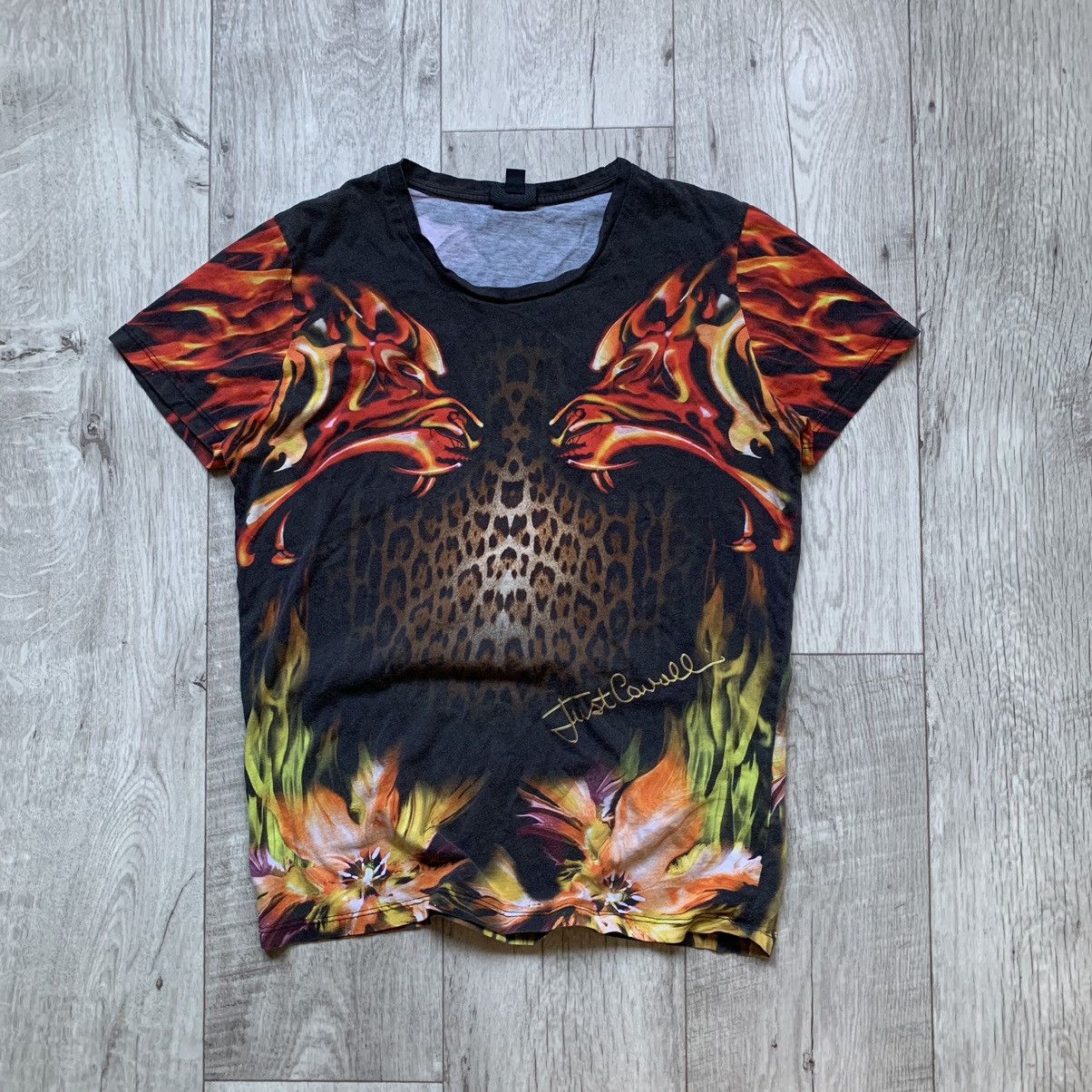 Just Cavalli RARE JUST CAVALLI TIGER FLOWERS SWAG T SHIRT Size US M / EU 48-50 / 2 - 1 Thumbnail