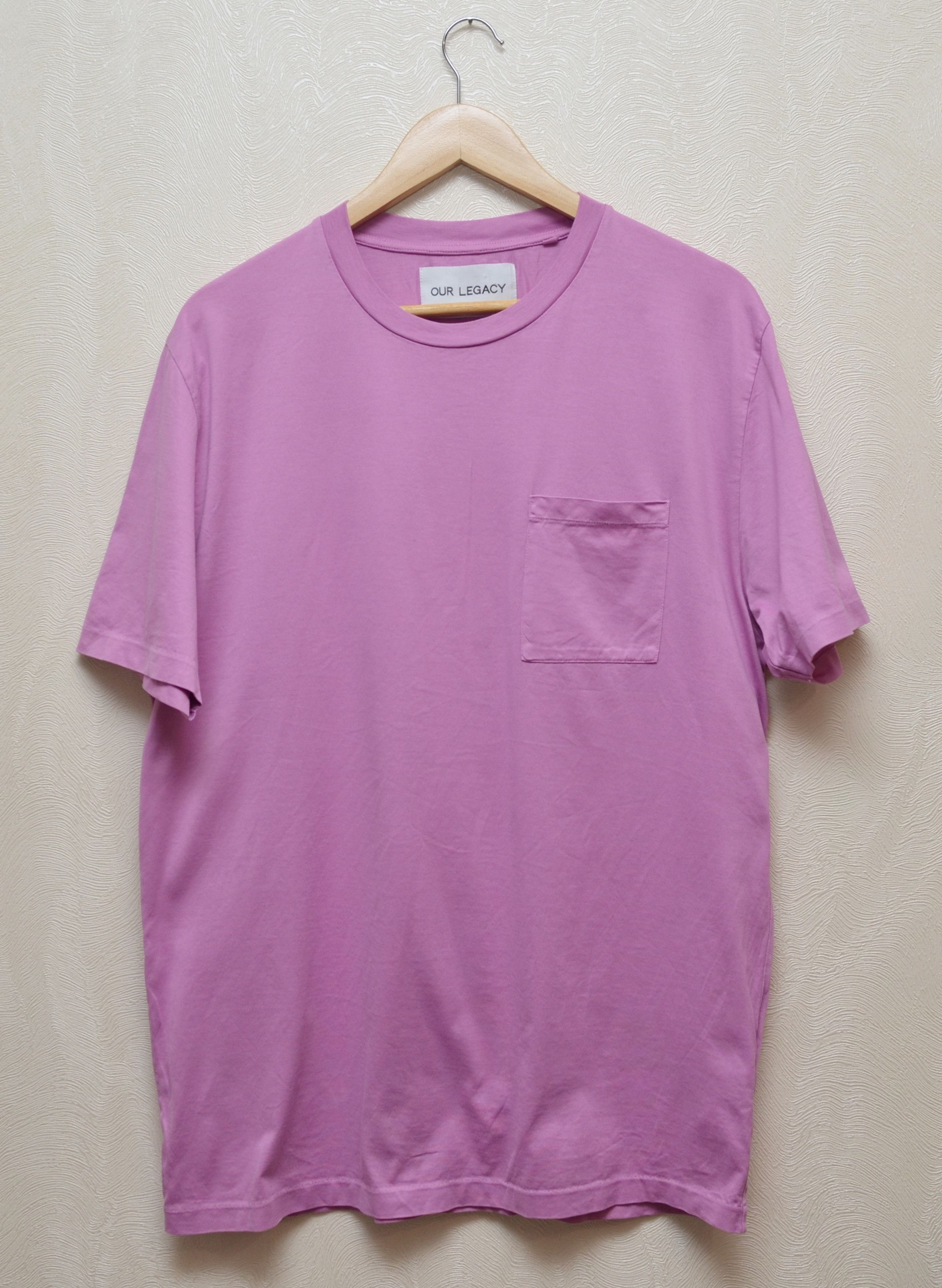 Designer × Our Legacy OUR LEGACY Glow Pink Mercerized Pocket T Shirt Size US XL / EU 56 / 4 - 2 Thumbnail