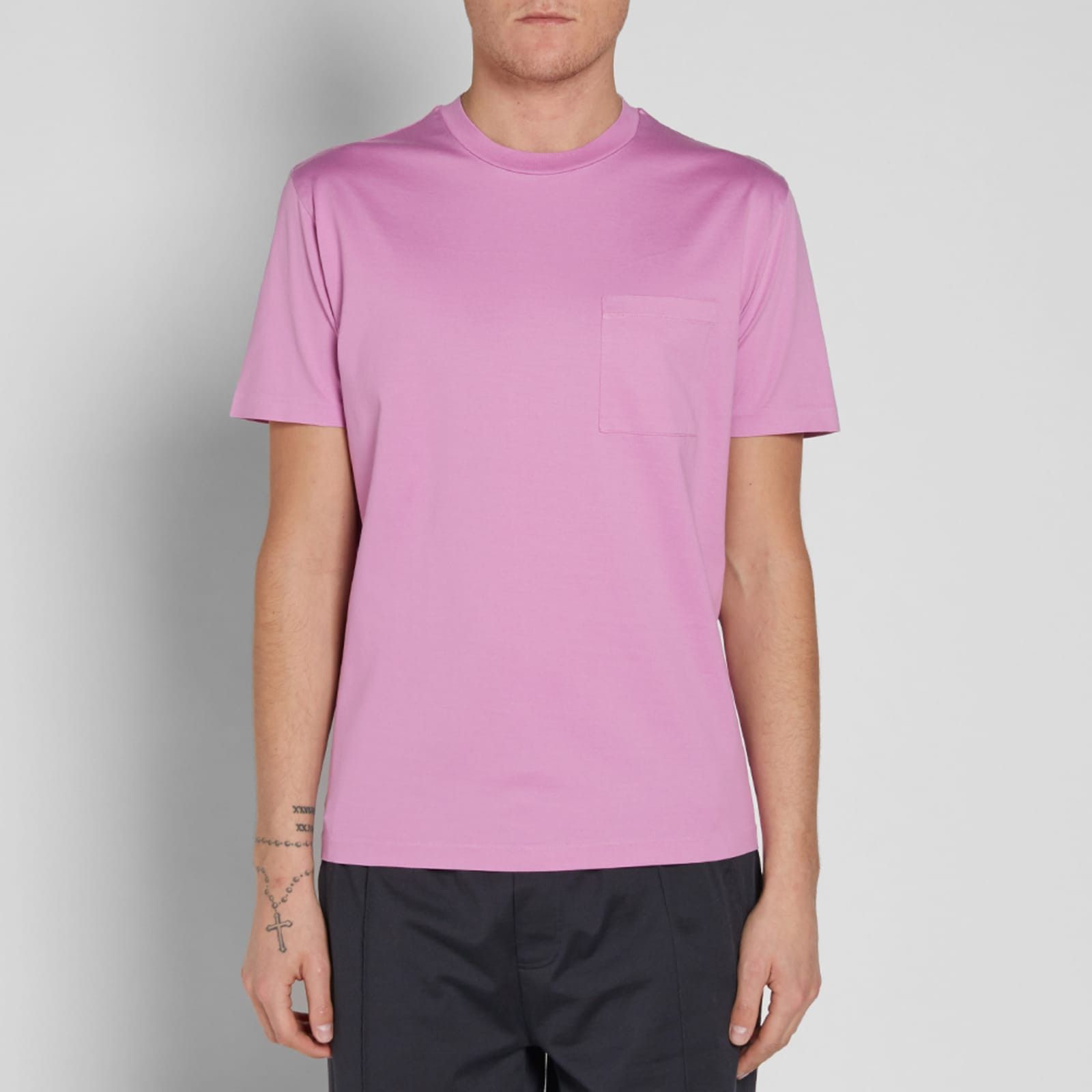 Designer × Our Legacy OUR LEGACY Glow Pink Mercerized Pocket T Shirt Size US XL / EU 56 / 4 - 1 Thumbnail