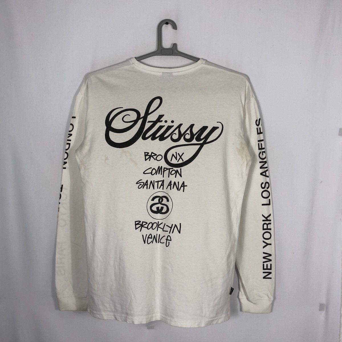 Stussy × Vintage 🔥Hype Beast🔥Stussy Custom Made World Tour Hit Spellout Skate Size US L / EU 52-54 / 3 - 6 Thumbnail