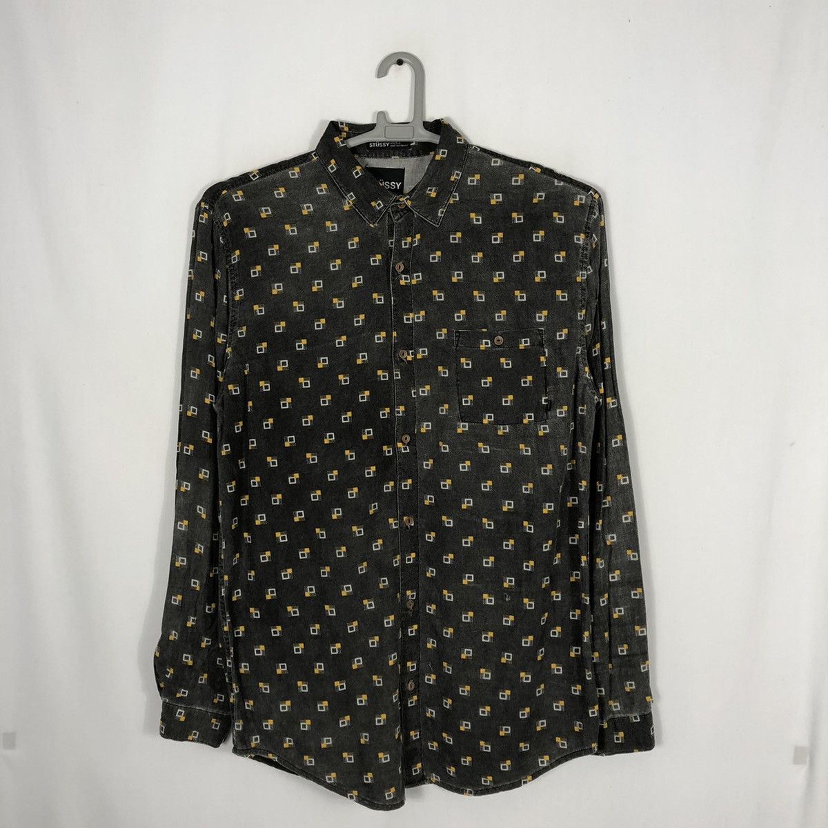 Stussy × Vintage 🔥Rare🔥Vintage Stussy Block Design Single Pocket Button Shirt Size US M / EU 48-50 / 2 - 1 Thumbnail