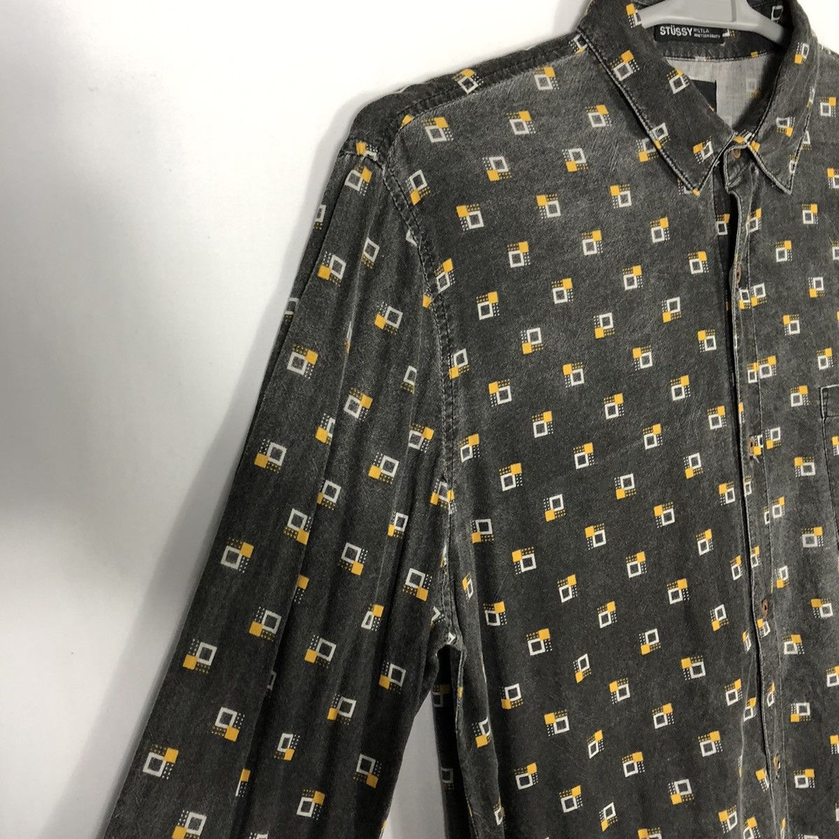 Stussy × Vintage 🔥Rare🔥Vintage Stussy Block Design Single Pocket Button Shirt Size US M / EU 48-50 / 2 - 9 Thumbnail