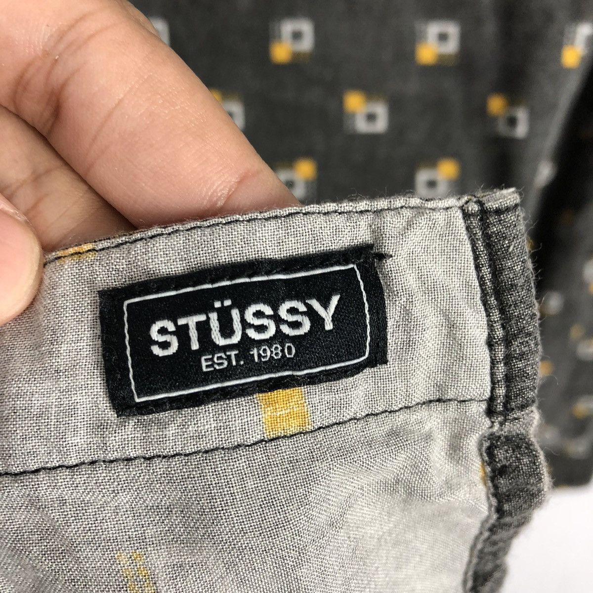 Stussy × Vintage 🔥Rare🔥Vintage Stussy Block Design Single Pocket Button Shirt Size US M / EU 48-50 / 2 - 16 Thumbnail
