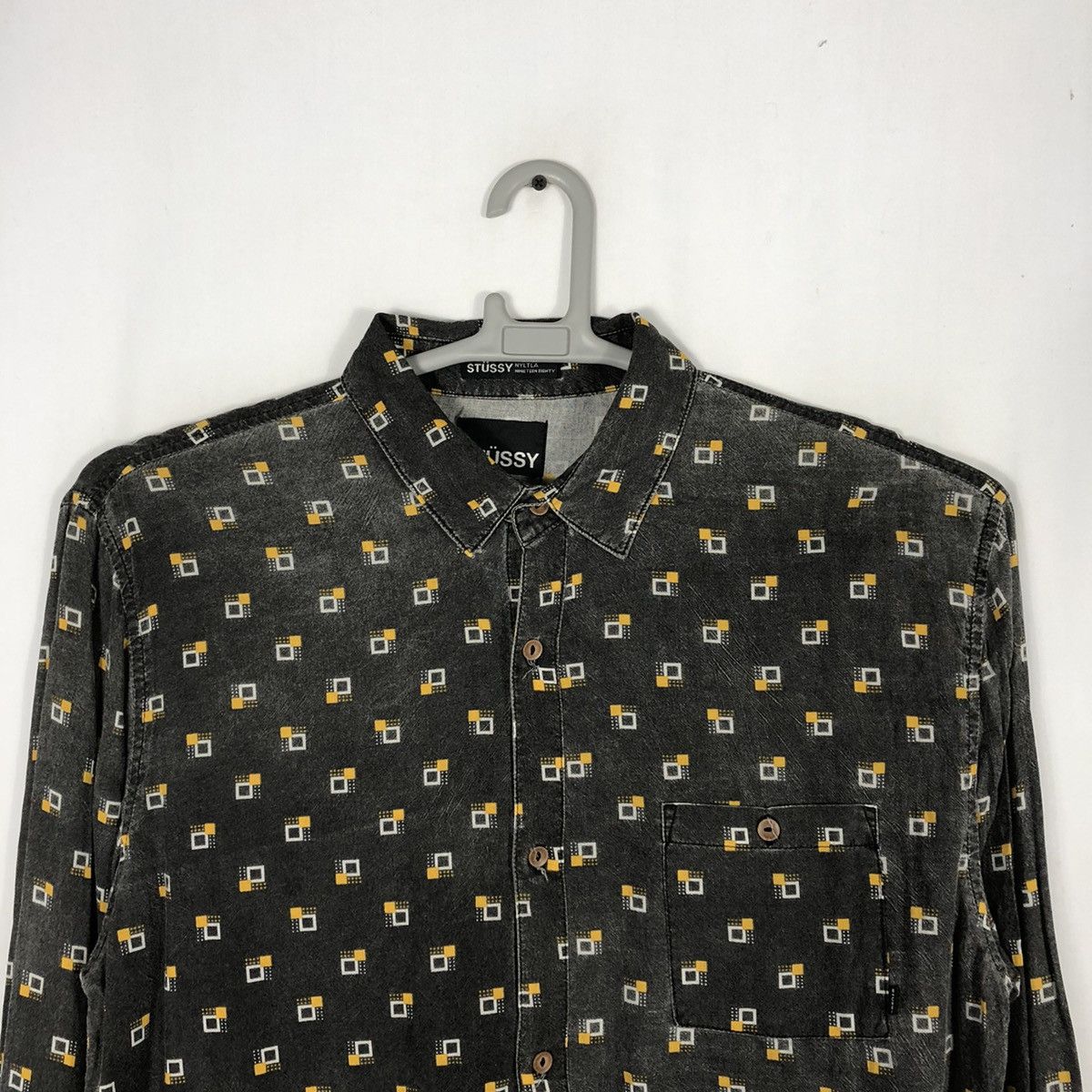 Stussy × Vintage 🔥Rare🔥Vintage Stussy Block Design Single Pocket Button Shirt Size US M / EU 48-50 / 2 - 2 Thumbnail