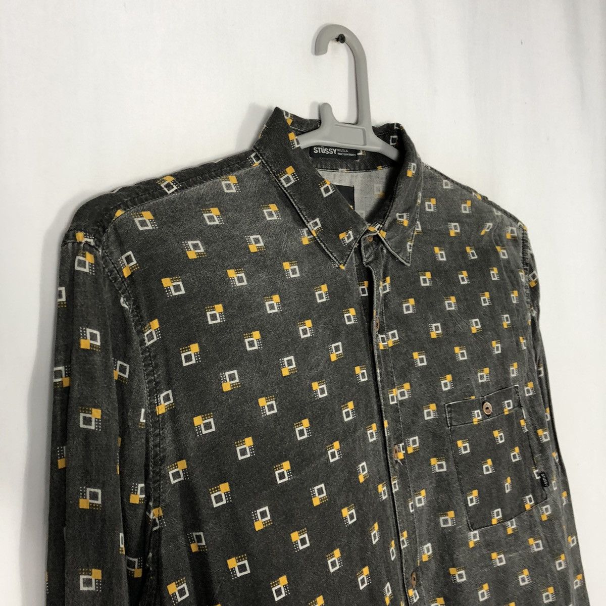Stussy × Vintage 🔥Rare🔥Vintage Stussy Block Design Single Pocket Button Shirt Size US M / EU 48-50 / 2 - 7 Thumbnail