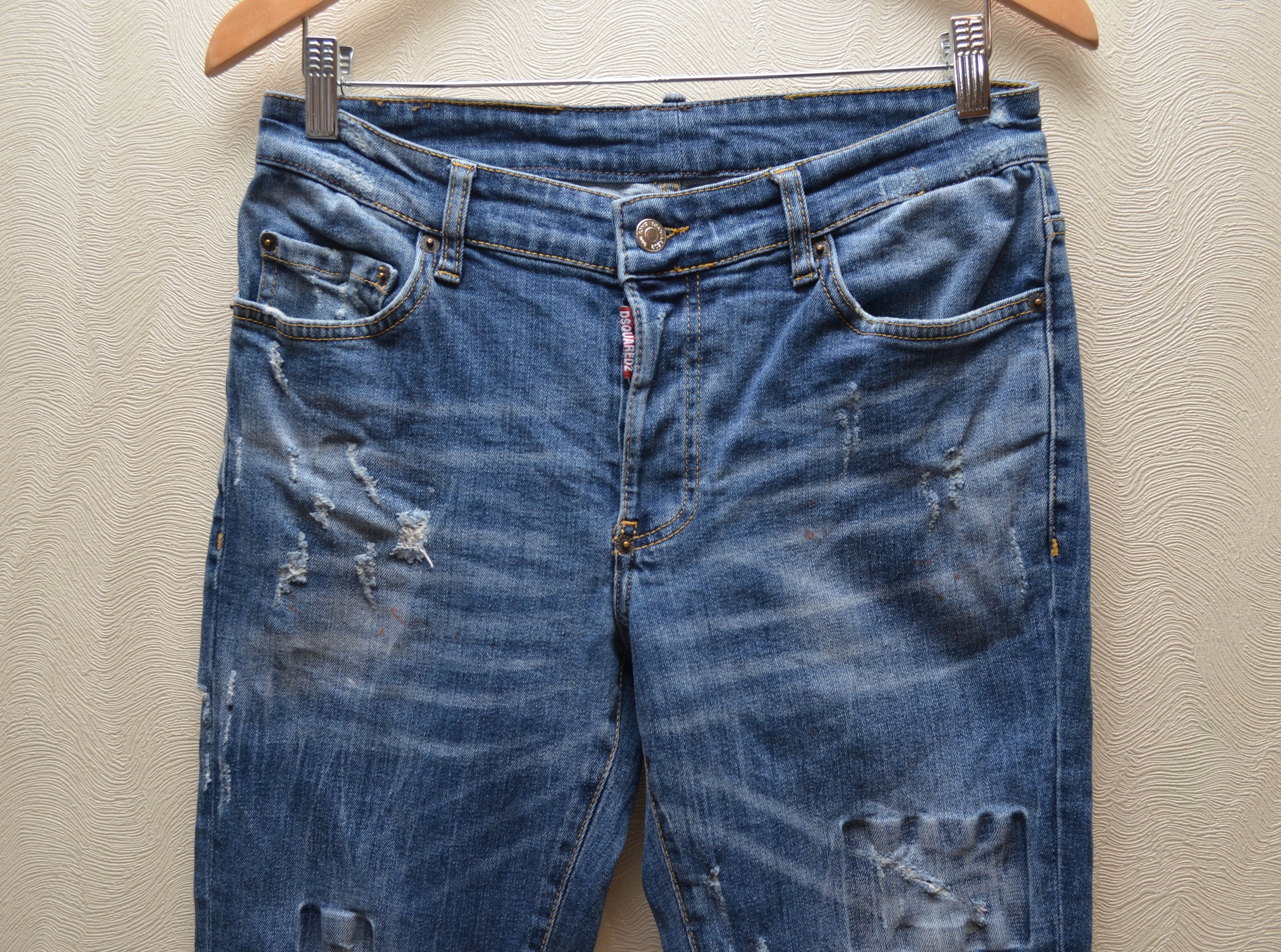 Designer × Dsquared2 Dsquared2 Blue Distressed Slim jeans Sz W30 L34 Size US 30 / EU 46 - 2 Thumbnail