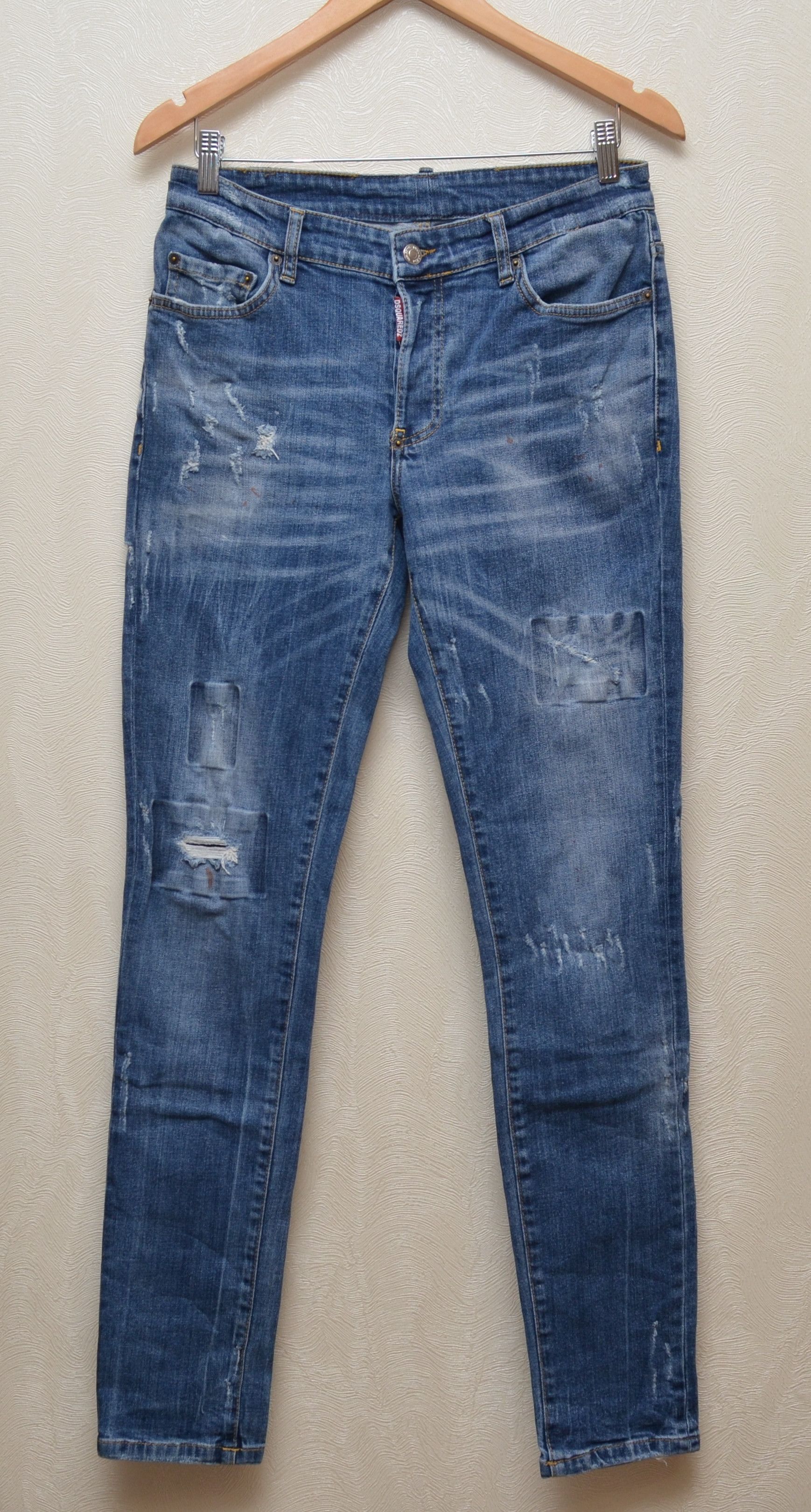 Designer × Dsquared2 Dsquared2 Blue Distressed Slim jeans Sz W30 L34 Size US 30 / EU 46 - 1 Thumbnail