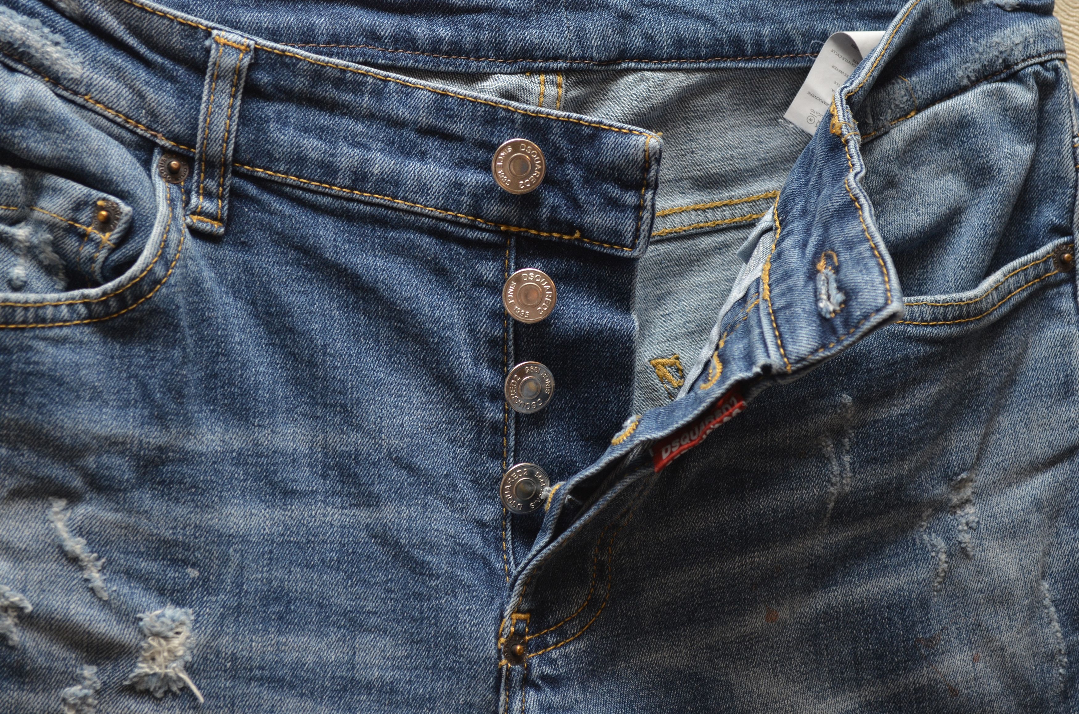 Designer × Dsquared2 Dsquared2 Blue Distressed Slim jeans Sz W30 L34 Size US 30 / EU 46 - 6 Thumbnail