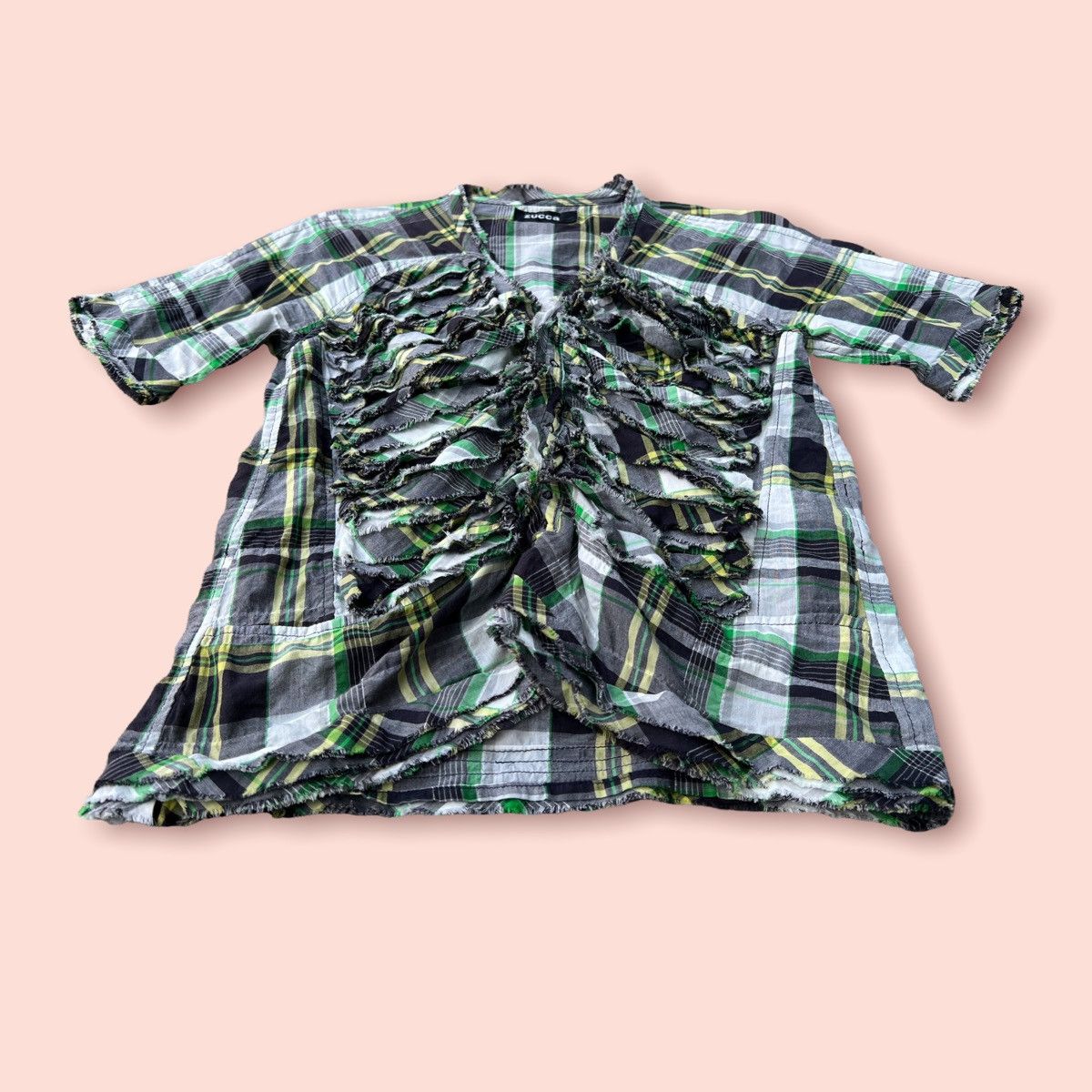 CABANE de ZUCCa ZUCCA BUTTON UP FLOUNCY PLAID BLOUSE Size M / US 6-8 / IT 42-44 - 3 Thumbnail