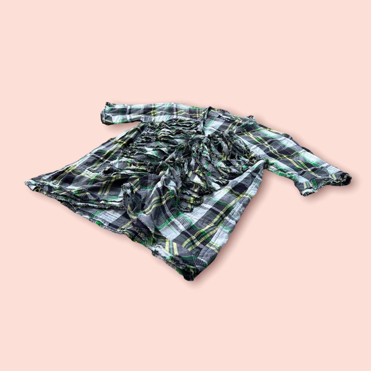CABANE de ZUCCa ZUCCA BUTTON UP FLOUNCY PLAID BLOUSE Size M / US 6-8 / IT 42-44 - 4 Thumbnail