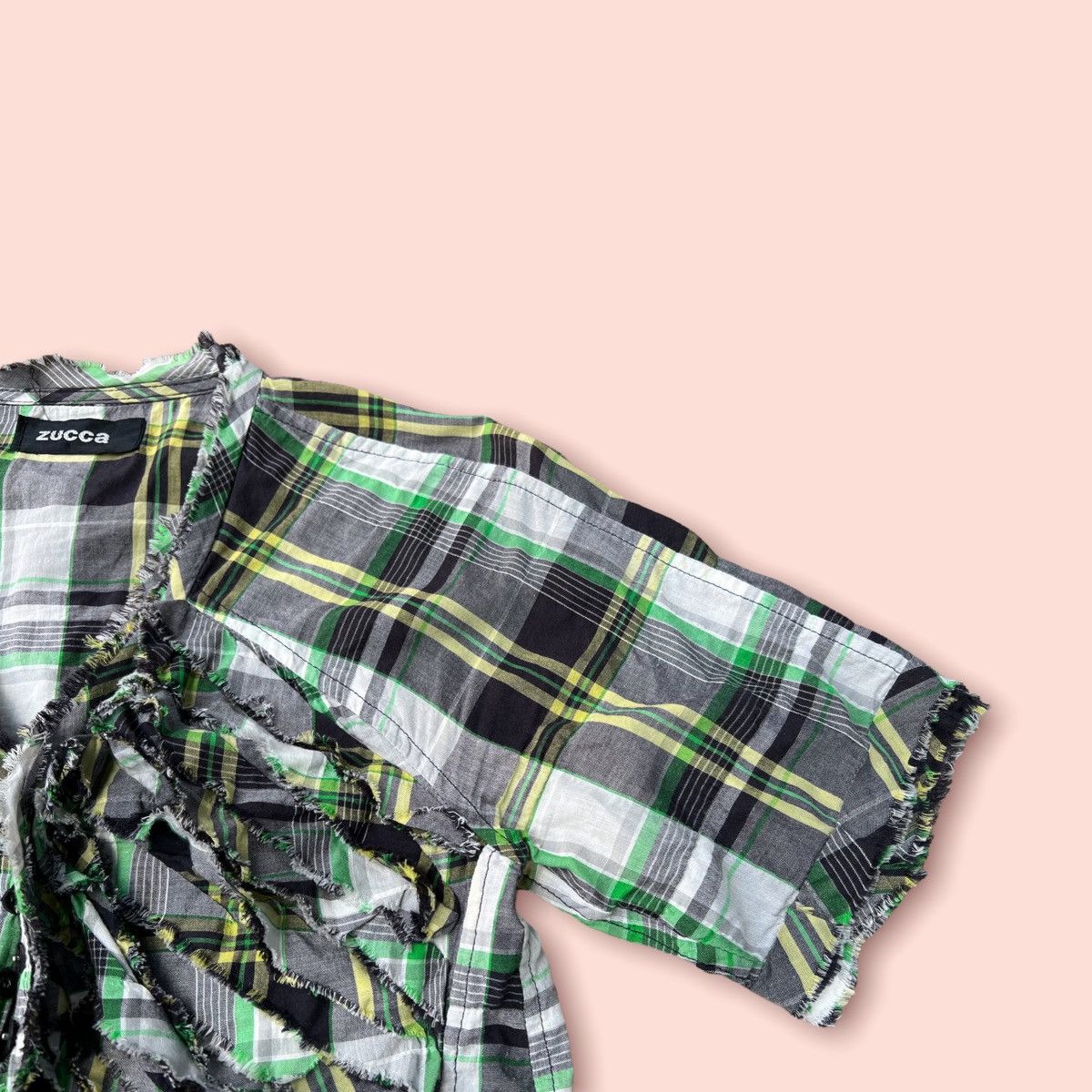 CABANE de ZUCCa ZUCCA BUTTON UP FLOUNCY PLAID BLOUSE Size M / US 6-8 / IT 42-44 - 6 Thumbnail