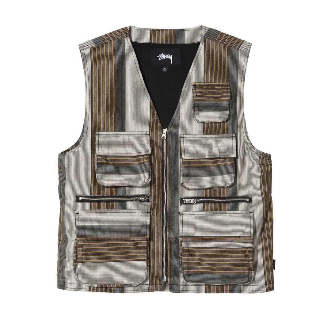 Stussy Stussy Striped Zip-Up Cargo Vest | Grailed