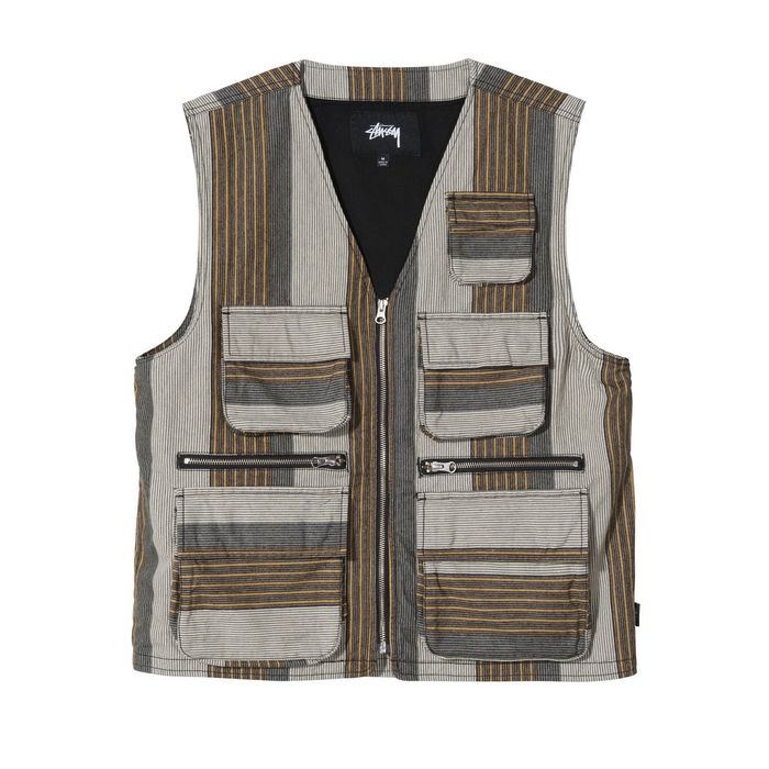 Stussy Stussy Striped Zip-Up Cargo Vest | Grailed