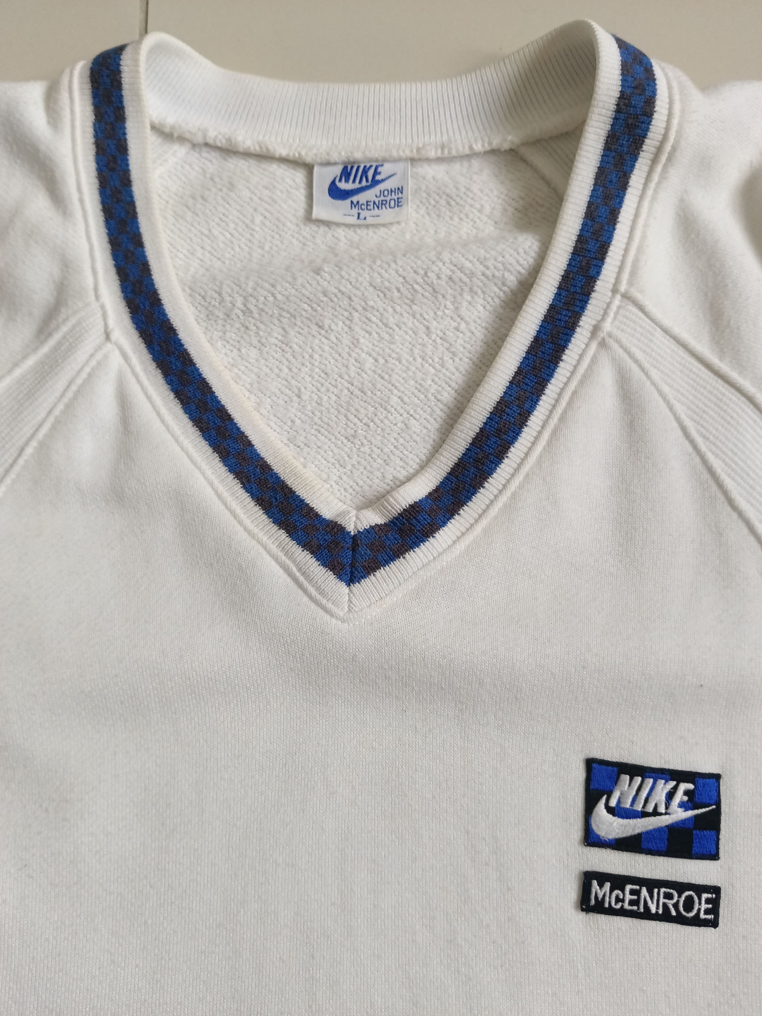 Nike × Vintage Vintage Nike John McEnroe Checkerboard Sweater Size US L / EU 52-54 / 3 - 3 Thumbnail