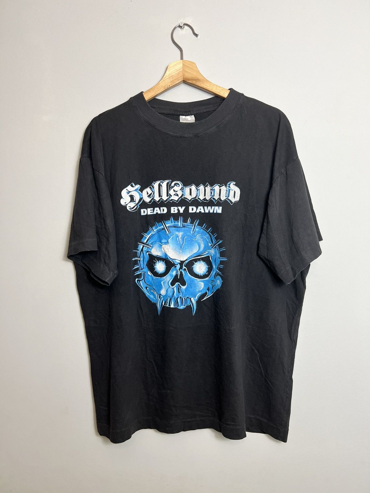 Image of Band Tees x Thunderdome Vintage 90's Hellsound Gabber Trance Thunderdome Band Tee in Navy (Size XL)