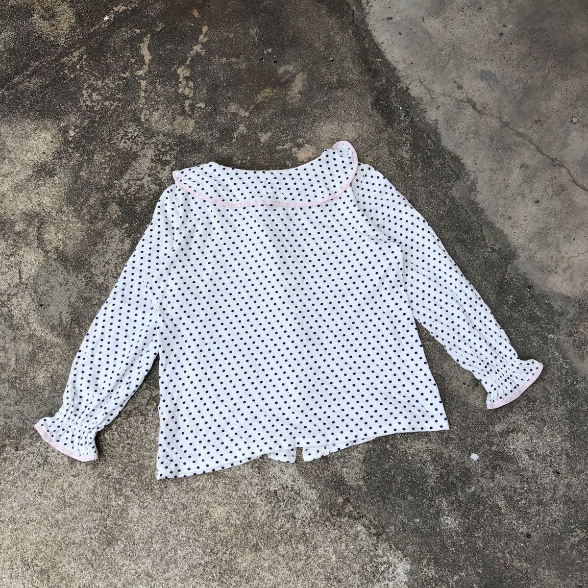 Designer × Japanese Brand × Tsumori Chisato 🔥Rare🔥🇯🇵Tsumori Chisato Polcadot Crop Sleep Wear Button Shirt Size S / US 4 / IT 40 - 4 Thumbnail