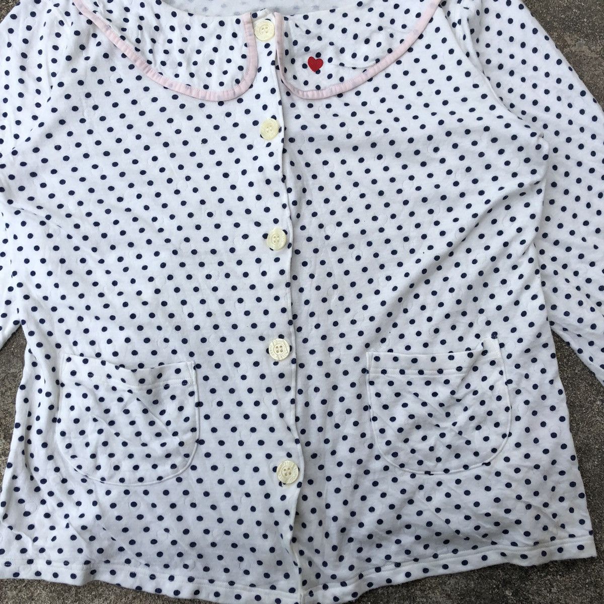 Designer × Japanese Brand × Tsumori Chisato 🔥Rare🔥🇯🇵Tsumori Chisato Polcadot Crop Sleep Wear Button Shirt Size S / US 4 / IT 40 - 3 Thumbnail