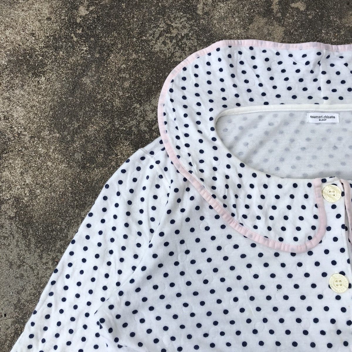 Designer × Japanese Brand × Tsumori Chisato 🔥Rare🔥🇯🇵Tsumori Chisato Polcadot Crop Sleep Wear Button Shirt Size S / US 4 / IT 40 - 7 Thumbnail