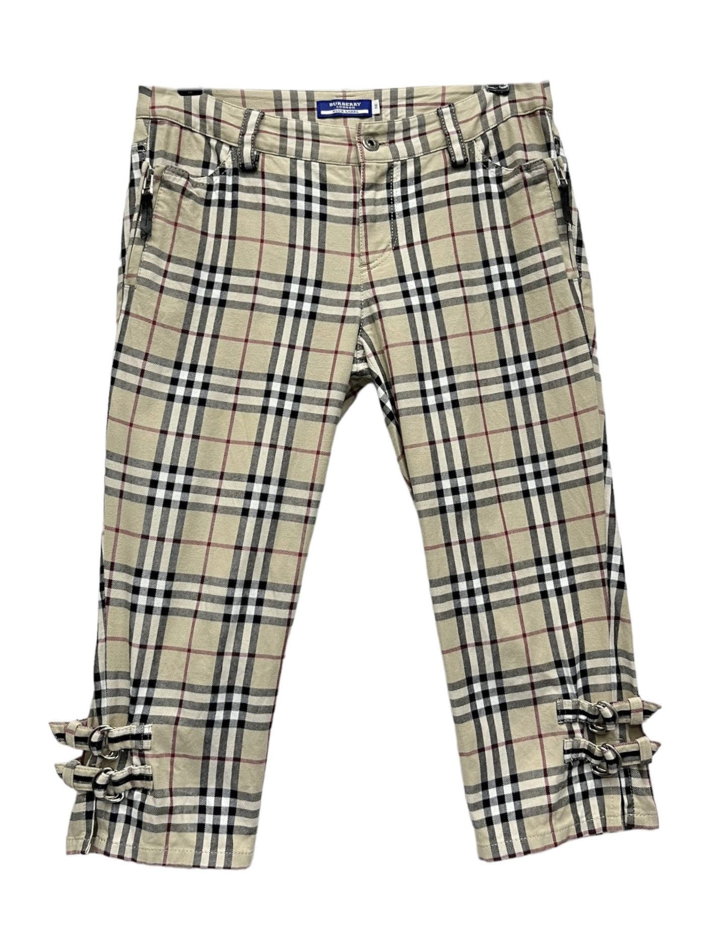 Burberry 🔥 BURBERRY NOVA CHECK BLUE LABEL Japan Three Quarters Pants Size 29" - 3 Thumbnail