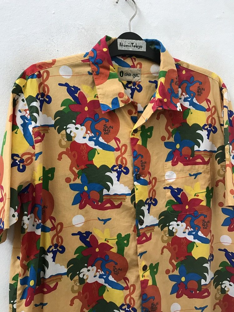 Japanese Brand i cha-ga Japan Abstract Pop Art Camp Collar Hawaiian Shirt Size US L / EU 52-54 / 3 - 3 Thumbnail