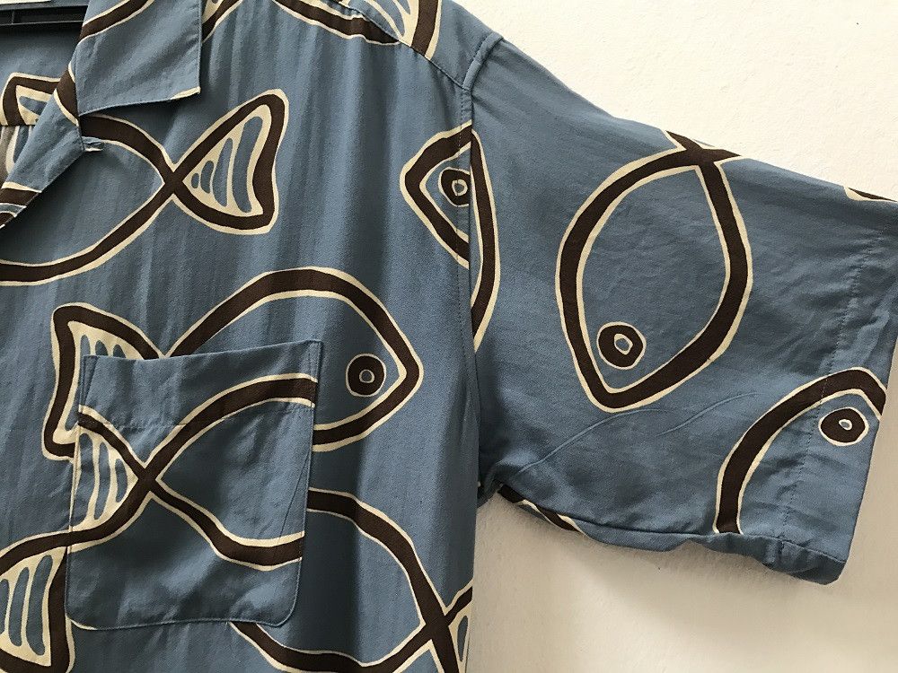 Japanese Brand ATTRIBIS Japan Fish Rayon Camp Collar Aloha Hawaiian Shirt Size US L / EU 52-54 / 3 - 5 Thumbnail