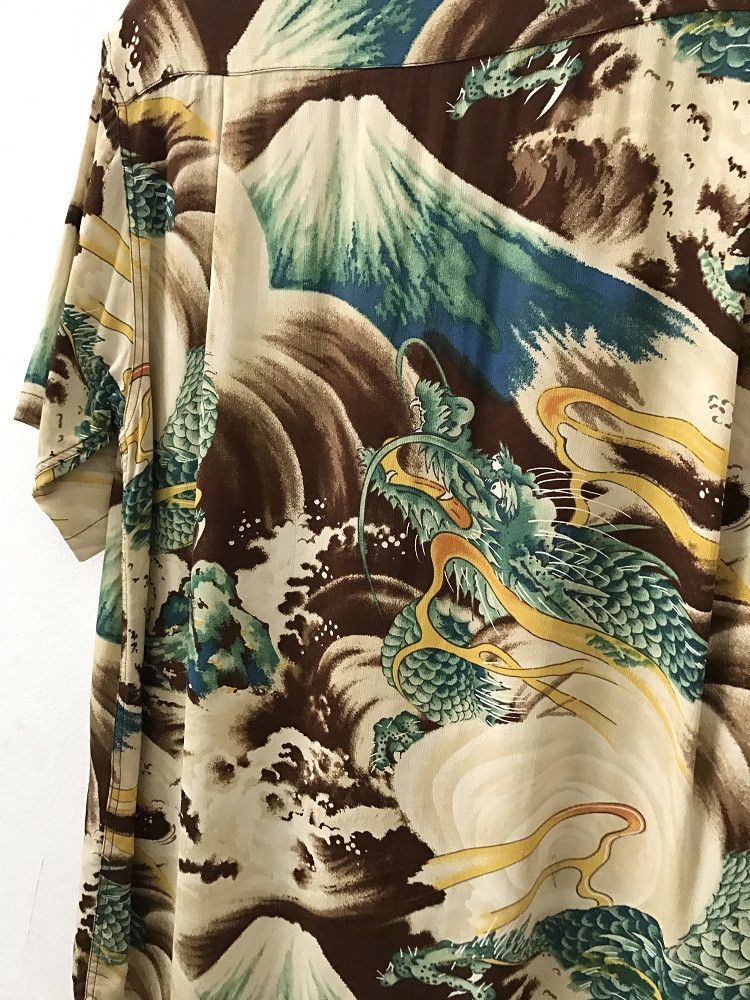 Japanese Brand SS Japan Big Dragon Mount Fuji Rayon Aloha Hawaiian Shirt Size US M / EU 48-50 / 2 - 4 Thumbnail