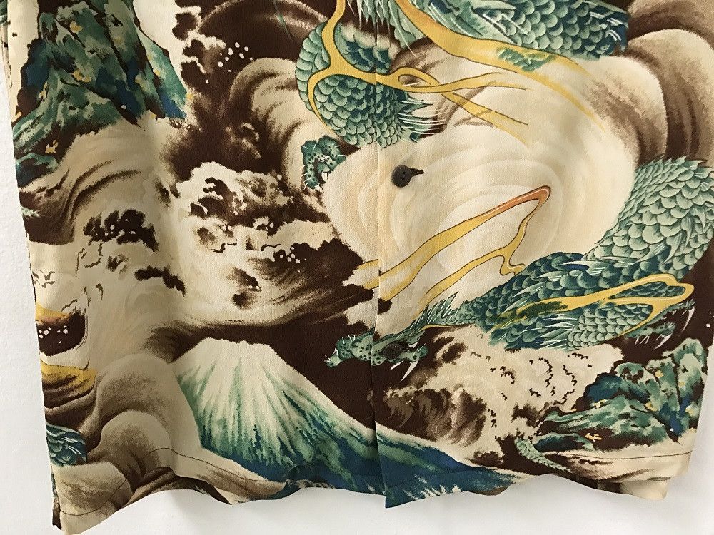 Japanese Brand SS Japan Big Dragon Mount Fuji Rayon Aloha Hawaiian Shirt Size US M / EU 48-50 / 2 - 8 Thumbnail