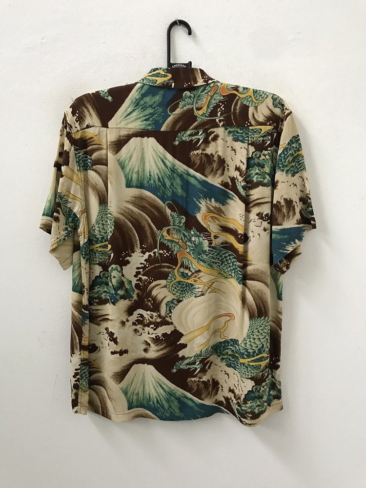 Japanese Brand SS Japan Big Dragon Mount Fuji Rayon Aloha Hawaiian Shirt Size US M / EU 48-50 / 2 - 1 Thumbnail
