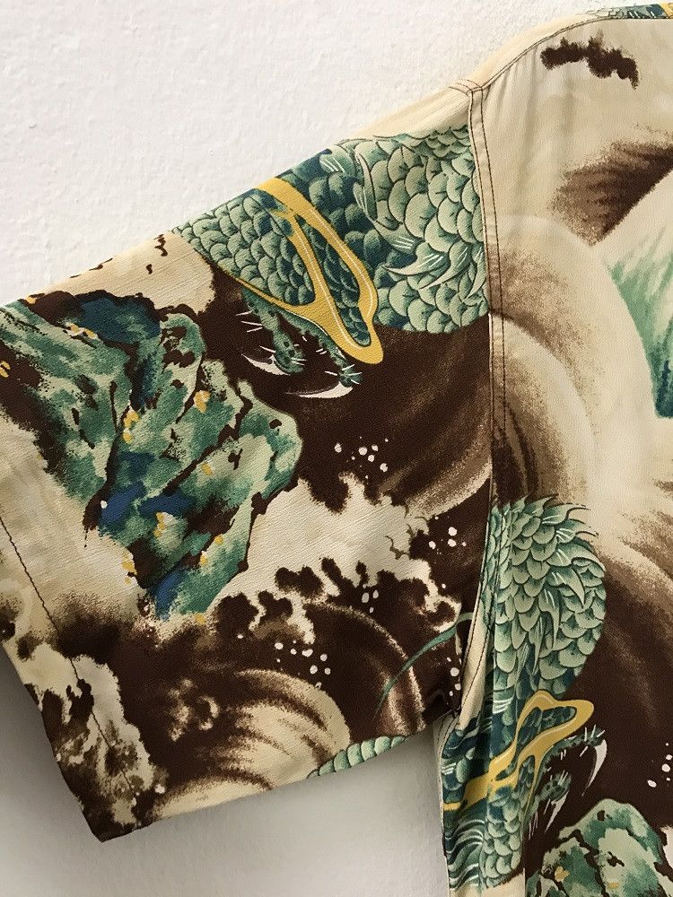 Japanese Brand SS Japan Big Dragon Mount Fuji Rayon Aloha Hawaiian Shirt Size US M / EU 48-50 / 2 - 12 Thumbnail
