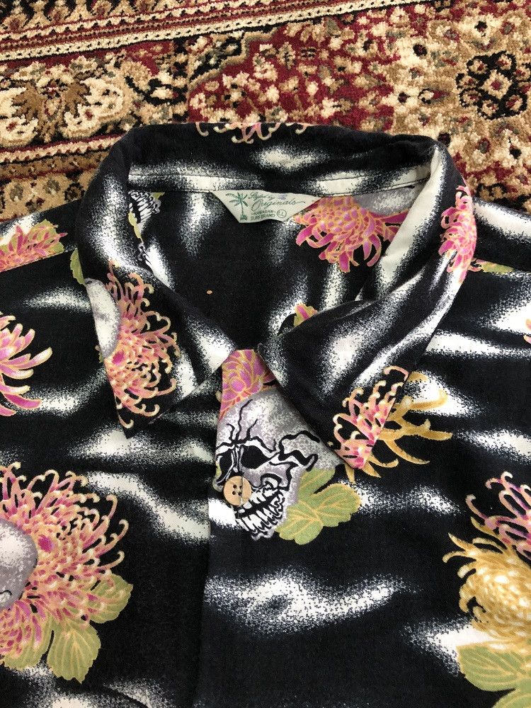 Japanese Brand 👉Japan Hawaiian Skull 💀 Flowers Rayon Hawaii Shirt Size US L / EU 52-54 / 3 - 7 Thumbnail