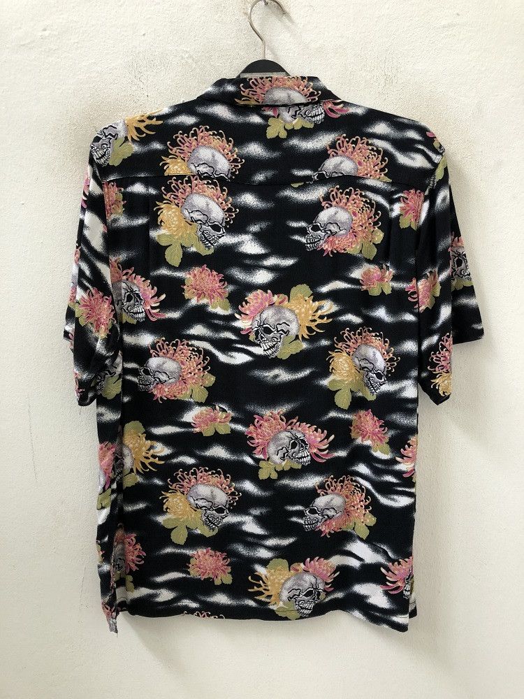 Japanese Brand 👉Japan Hawaiian Skull 💀 Flowers Rayon Hawaii Shirt Size US L / EU 52-54 / 3 - 5 Thumbnail